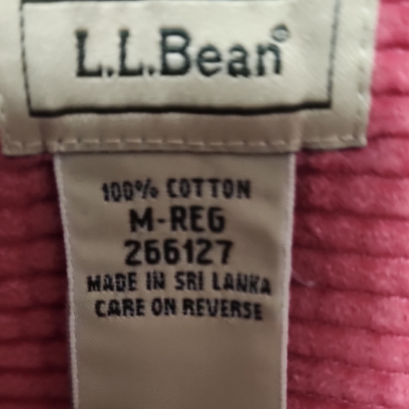 L.L. Bean Rose Pink 100% Cotton Courdoroy Shirt - Picture 3 of 7